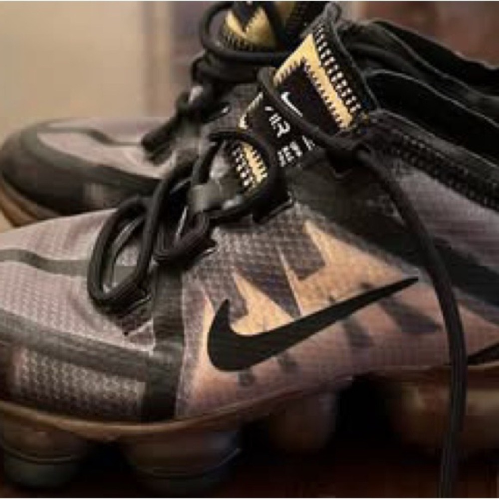 Nike Black and Gold Athletic Shoes